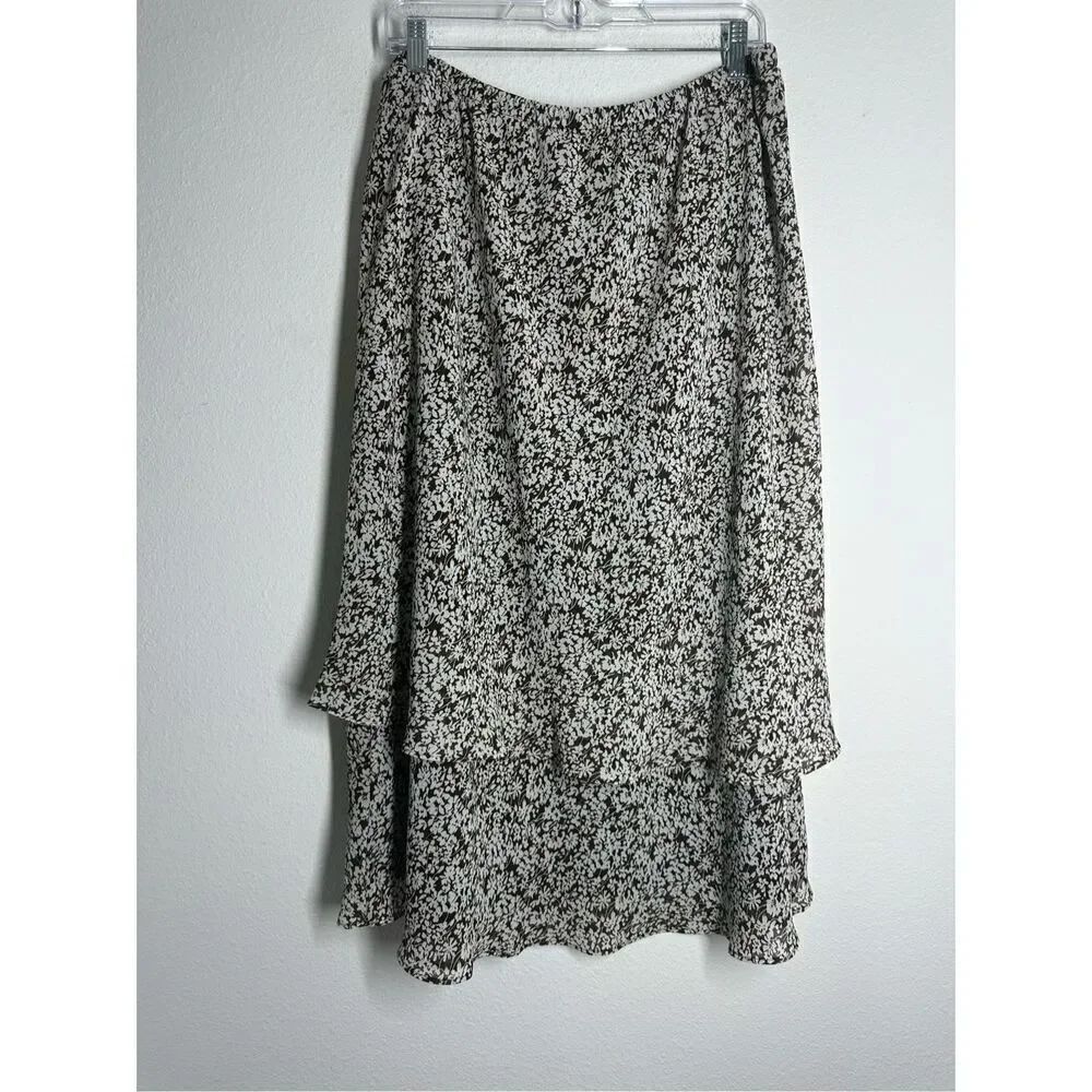 Vintage KSL Women’s Bohemian Chiffon Pull On Layered Skirt Lined Size 22W